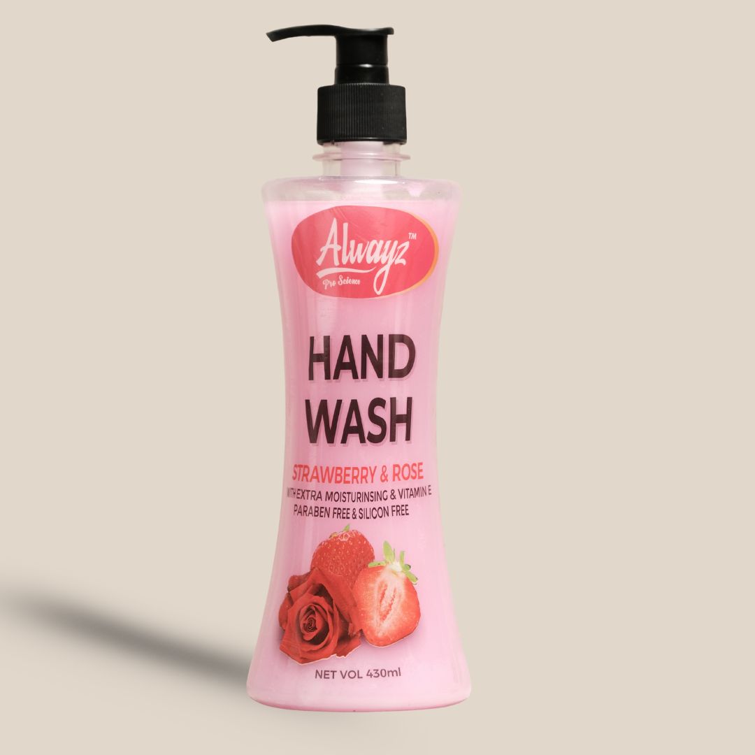 Alwayz Strawberry & Rose Hand Wash – 430ml | Paraben & Silicone Free